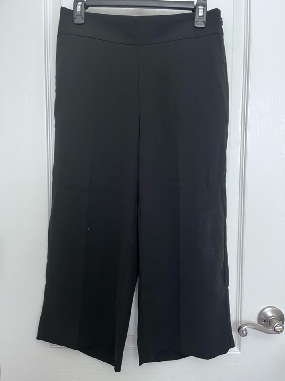 Banana Republic Factory Black Cropped Wide-Leg Trousers